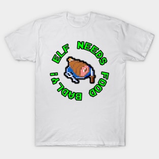 Gauntlet Arcade Game - Elf Needs Food Badly T-Shirt